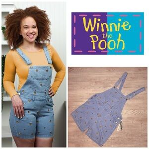 Cakeworthy nwt Disney Winnie the Pooh bees overall  romper jumper xl embroidered